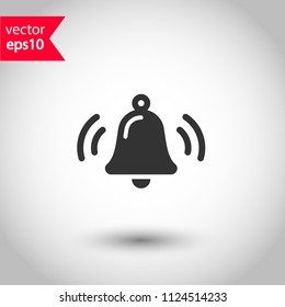 Bell vector icon. Toller icon. Campane vector sign. Studio background. EPS 10 vector flat sign.