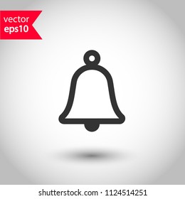 Bell vector icon. Toller icon. Campane vector sign. Studio background. EPS 10 vector flat sign.