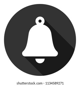 Bell vector icon. Toller icon. Campane vector sign. Vector flat sign. Gray background with shadow.