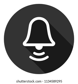 Bell vector icon. Toller icon. Campane vector sign. Gray background with shadow. Vector flat sign.