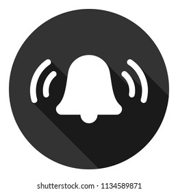 Bell vector icon. Toller icon. Campane vector sign. Gray background with shadow. Vector flat sign.