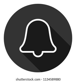 Bell vector icon. Toller icon. Campane vector sign. Gray background with shadow. Vector flat sign.
