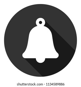 Bell vector icon. Toller icon. Campane vector sign. Gray background with shadow. Vector flat sign.