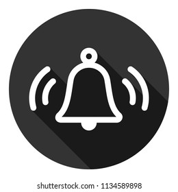 Bell vector icon. Toller icon. Campane vector sign. Gray background with shadow. Vector flat sign.