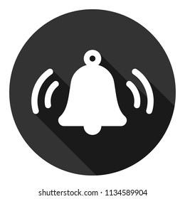 Bell vector icon. Toller icon. Campane vector sign. Gray background with shadow. Vector flat sign.