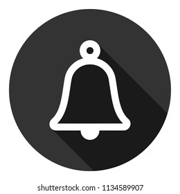 Bell vector icon. Toller icon. Campane vector sign. Gray background with shadow. Vector flat sign.
