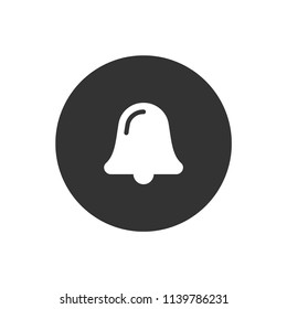 Bell vector icon. Toller icon. Campane vector sign. Gray background. Vector flat sign.