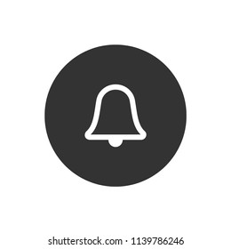 Bell vector icon. Toller icon. Campane vector sign. Gray background. Vector flat sign.