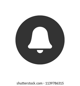 Bell vector icon. Toller icon. Campane vector sign. Gray background. Vector flat sign.