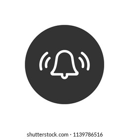 Bell vector icon. Toller icon. Campane vector sign. Gray background. Vector flat sign.