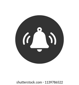 Bell vector icon. Toller icon. Campane vector sign. Gray background. Vector flat sign.