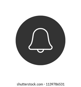 Bell vector icon. Toller icon. Campane vector sign. Gray background. Vector flat sign.