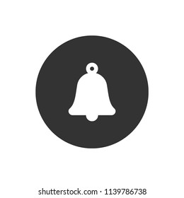 Bell vector icon. Toller icon. Campane vector sign. Gray background. Vector flat sign.