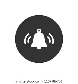Bell vector icon. Toller icon. Campane vector sign. Gray background. Vector flat sign.