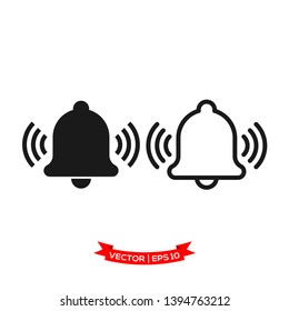 bell vector icon in trendy flat design 