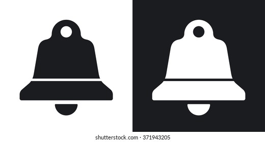 Bell vector icon. Two-tone version on black and white background