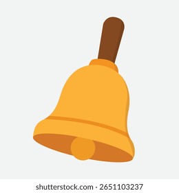 Bell Vetor - Ilustração vetorial de um sino de mão, perfeito para simbolizar escola, alarmes, serviço, anúncios e eventos