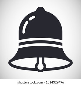 Bell vector illustration icon grey line art design symbol pictogram 
