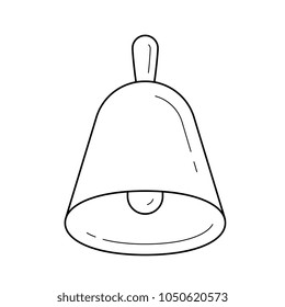Bell vector line icon isolated on white background. Vector line icon of christmas ringing bell for infographic, website or app.