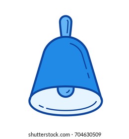 Bell vector line icon isolated on white background. Bell line icon for infographic, website or app. Blue icon designed on a grid system.
