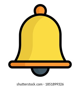 bell vector outline colored icon. Modern colored outline symbols. Collection of traditional elements.