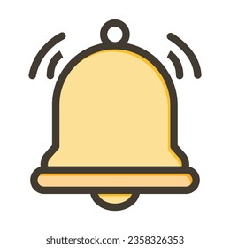 Bell Vector Thick Line Filled Colors Icon For Personal And Commercial Use.
