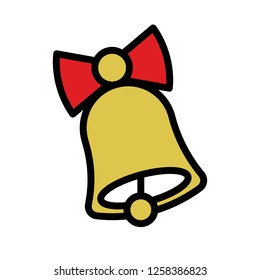Bell vector, wedding related fiiled designe ditable outline icon 