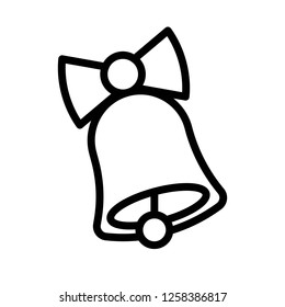 Bell vector, wedding related line design icon 