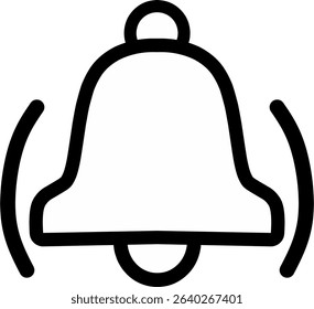 Bell vibration mode icon simple symbol. Outline style design.	