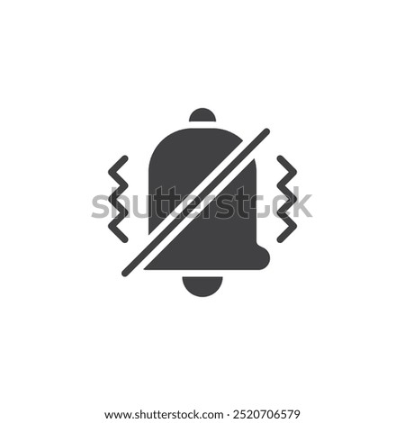 Bell with vibration waves vector icon. filled flat sign for mobile concept and web design. Vibration Alert glyph icon. Vibration notification symbol, logo illustration. Vector graphics