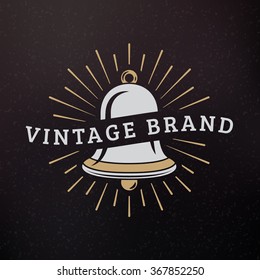 Bell. Vintage Retro Design Elements for Logotype, Insignia, Badge, Label. Business Sign Template. Textured Background