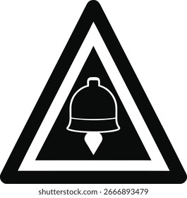 Bell warning sign isolated on white background