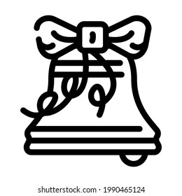 bell wedding accessory line icon vector. bell wedding accessory sign. isolated contour symbol black illustration