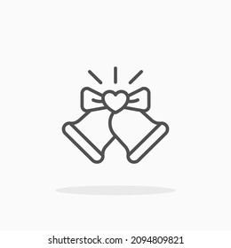 Bell Wedding icon. Editable Stroke and pixel perfect. Outline style. Vector illustration. Enjoy this icon for your project.
