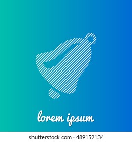 Bell White stroke fill with blue & green gradient background Icon / Logo Design