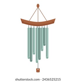 Bell wind chime icon cartoon vector. Asian hang decoration. Vacation festival