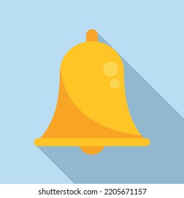 Bell work hour icon flat vector. Flexible time. Home clock