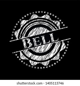 Bell  written on a blackboard. Vector Illustration. Detailed.