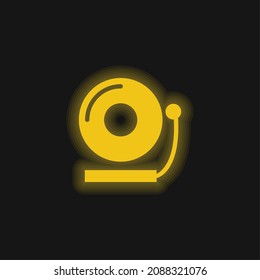 Bell yellow glowing neon icon