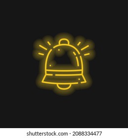 Bell yellow glowing neon icon