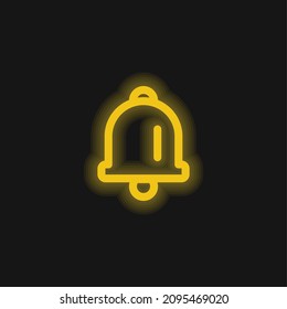 Bell yellow glowing neon icon