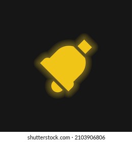 Bell yellow glowing neon icon