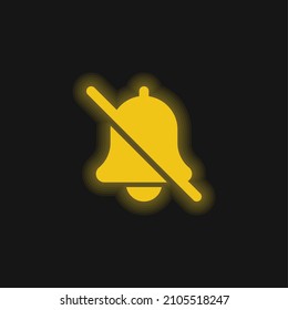 Bell yellow glowing neon icon