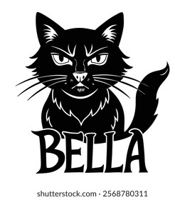 Bella Cat  vector silhouette art illustration