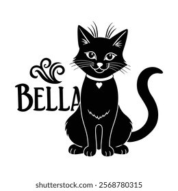 Bella Cat  vector silhouette art illustration