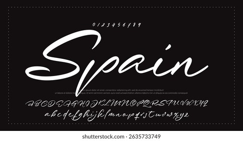 Bella Donna script font design. Vector alphabet.