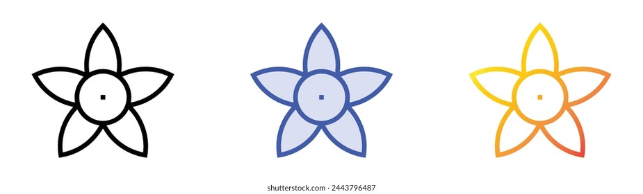 belladonna icon. Linear, Blue Fill and Gradient Style Design Isolated On White Background