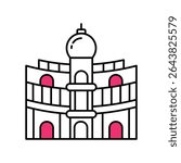 Bellagio Hotel Vector Filled outline illustration style icon