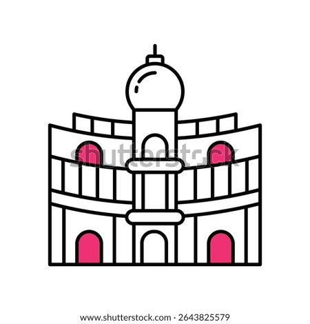 Bellagio Hotel Vector Filled outline illustration style icon