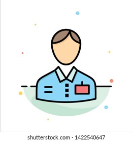 Bellboy, Bellhop, Doorman, Hotel, Service Abstract Flat Color Icon Template